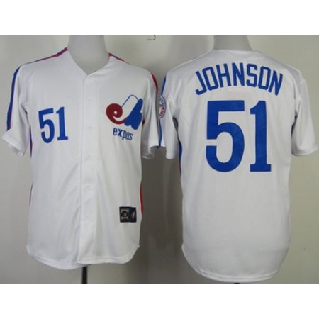 Mitchell And Ness Expos #51 Randy Johnson White Throwback Stitched MLB Jersey
