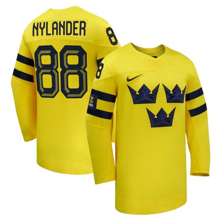 Youth Sweden Hockey #88 William Nylander Yellow 2026 Away Replica Jersey