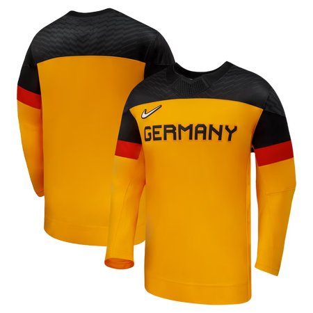 Youth Germany Hockey Nike Gold 2026 Away Replica Jersey
