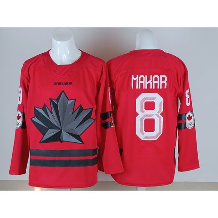 Men's Canada Hockey #8 Cale Makar Red 2026 Away Replica Jersey
