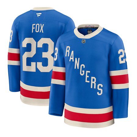 Men's New York Rangers #23 Adam Fox Blue Centennial Premium Jersey