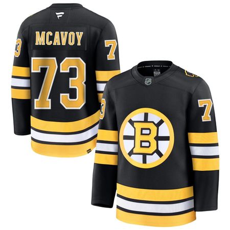 Men's Boston Bruins #73 Charlie McAvoy Black Home Premium Player Jersey