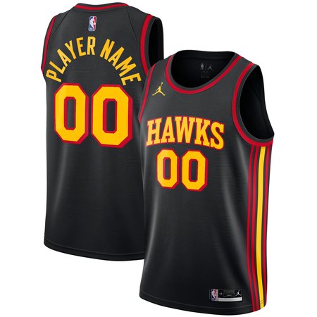 Men's Atlanta Hawks Black Swingman Statement Edition Custom Jersey