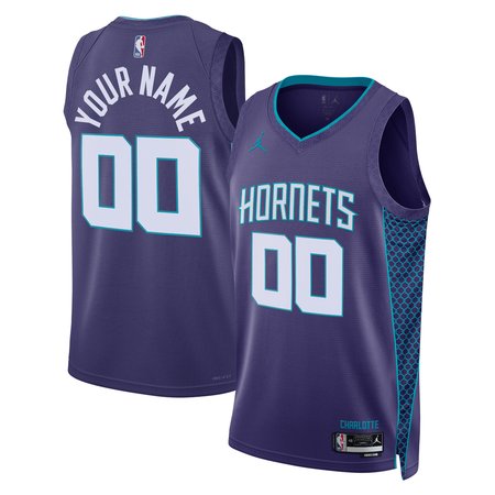 Men's Charlotte Hornets Purple 2022/23 Swingman Custom Statement Edition Jersey
