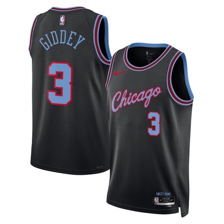 Men's Chicago Bulls #3 Josh Giddey Black 2025/26 City Edition Swingman Jersey
