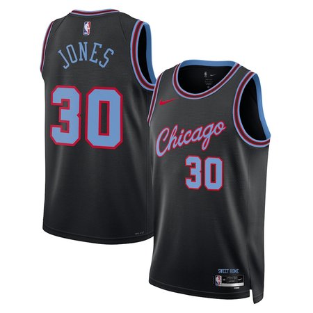 Men's Chicago Bulls #30 Tre Jones Black 2025/26 City Edition Swingman Jersey