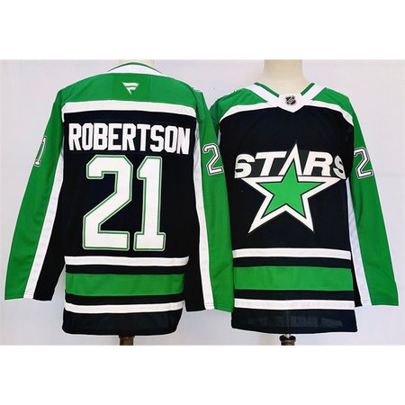 Men's Dallas Stars #21 Jason Robertson Black 2024-25 Reverse Retro Stitched Premium Jersey