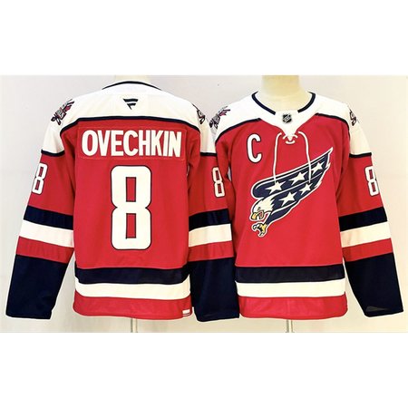 Youth Washington Capitals #8 Alexander Ovechkin Red With C Patch Stitched Hockey Jersey