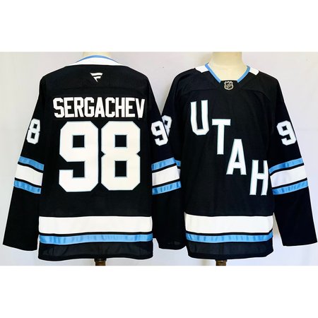 Men's Utah Mammoth #98 Mikhail Sergachev Navy 2024-25 Stitched Premium Jersey