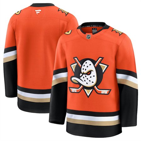 Men's Anaheim Ducks Blank Orange 2024-25 Home Stitched Hockey Premium Jersey