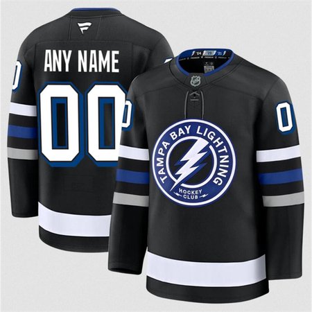 Men's Tampa Bay Lightning Custom Black 2024-25 Alternate Stitched Hockey Premium Jersey
