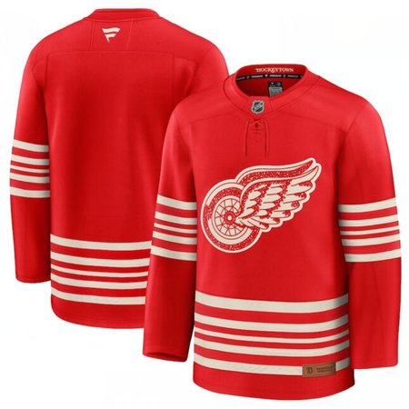 Youth Detroit Red Wings Blank Red 2025 Centennial Premium Stitched Hockey Jersey