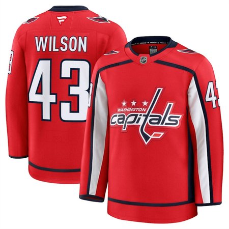 Men's Washington Capitals #43 Tom Wilson Red 2024-25 Home Stitched Hockey Premium Jersey