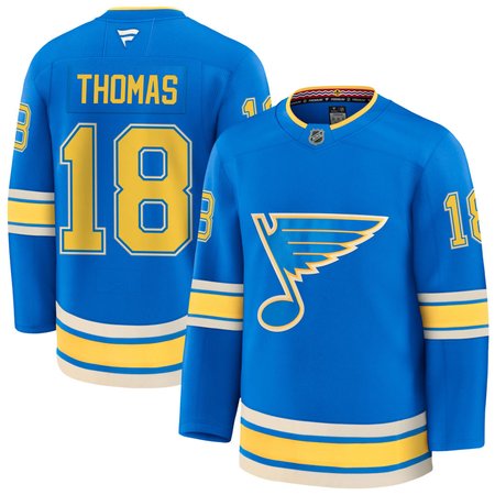 Men's St. Louis Blues #18 Robert Thomas Blue 2025 Stitched Hockey Premium Jersey