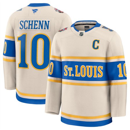 Men's St. Louis Blues #10 Brayden Schenn Cream 2024-25 Winter Classic Stitched Hockey Premium Jersey