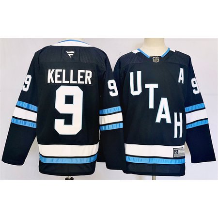 Men's Utah Mammoth #9 Clayton Keller Navy Stitched Premium Jersey