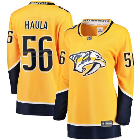 Women's Nashville Predators #56 Erik Haula Gold Home Player Jersey