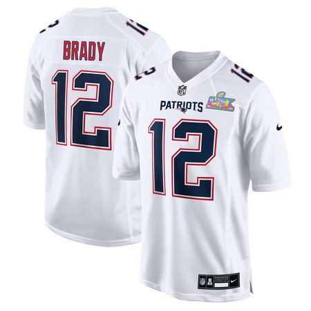 Youth New England Patriots #12 Tom Brady White Super Bowl LX Patch Tundra Fashion Game Jersey