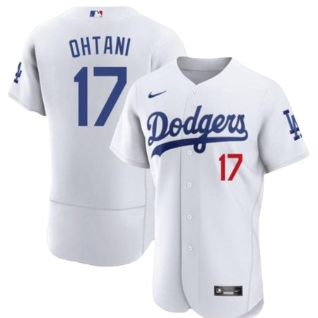 Men's Los Angeles Dodgers #17 Shohei Ohtani White Flex Base Stitched Baseball Jersey