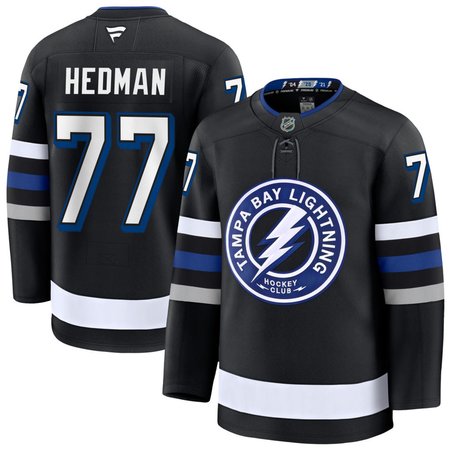 Men's Tampa Bay Lightning #77 Victor Hedman Black Premium Jersey