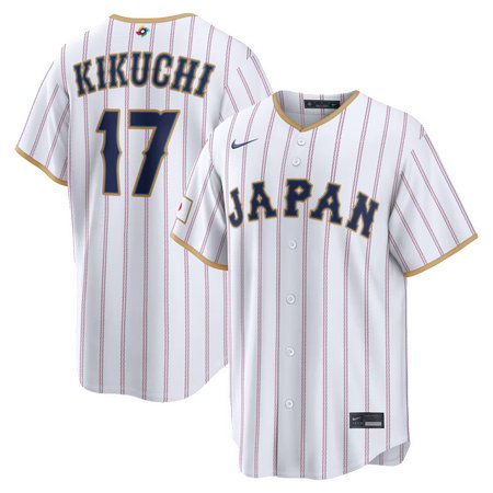 Youth Japan Baseball #17 Yusei Kikuchi White 2026 World Baseball Classic Home Stadium Jersey