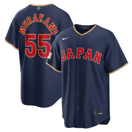 Youth Japan Baseball #55 Munetaka Murakami Navy 2026 World Baseball Classic Road Stadium Jersey