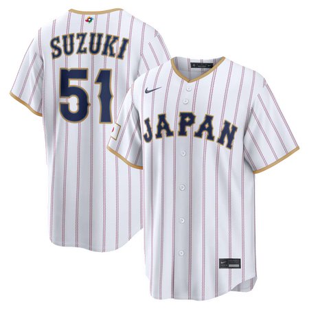 Youth Japan Baseball #51 Seiya Suzuki White 2026 World Baseball Classic Home Stadium Jersey