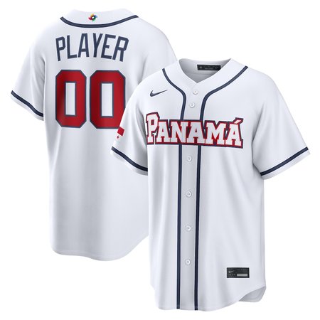 Men's Panama Baseball Custom White 2026 World Baseball Classic Home Jersey