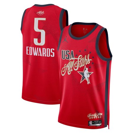 Men's 2026 NBA All-Star #5 Anthony Edwards Red Game Swingman Jersey