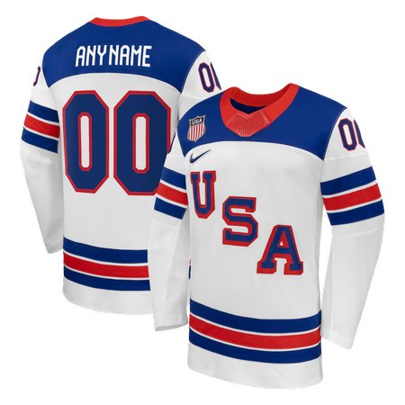 Men's USA Hockey Custom White 2026 Home Replica Jersey