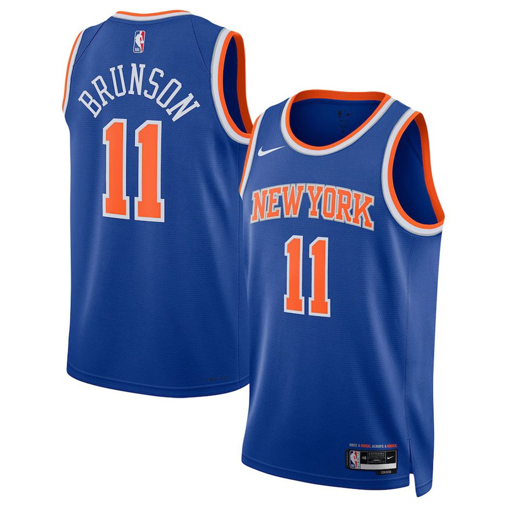 Men's New York Knicks #11 Jalen Brunson Nike Blue Swingman Icon Edition Jersey