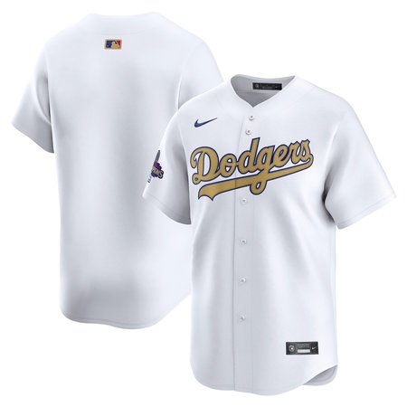 Men's Los Angeles Dodgers White 2025 Gold Collection Limited Jersey