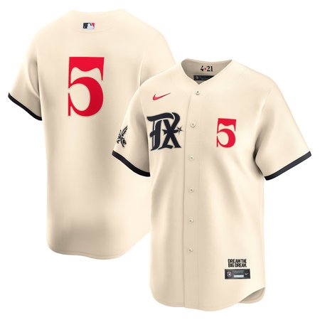 Men's Texas Rangers #5 Corey Seager Cream 2023 City Connect With Patch Stitched Baseball Jersey