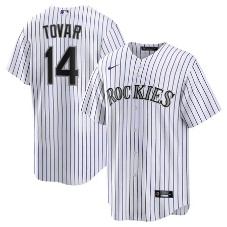 Men's Colorado Rockies #14 Ezequiel Tovar Nike White Home Replica Jersey