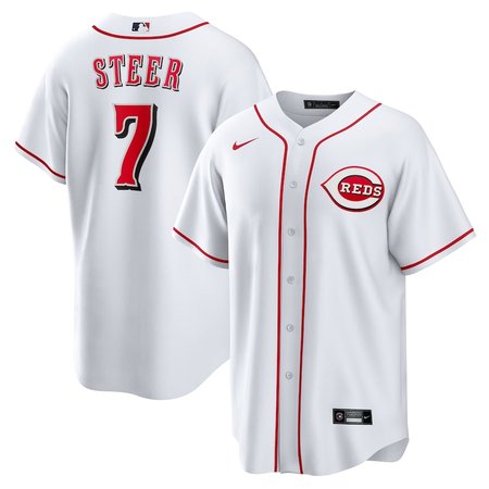 Men's Cincinnati Reds #7 Spencer Steer White Home Limited Player Jersey
