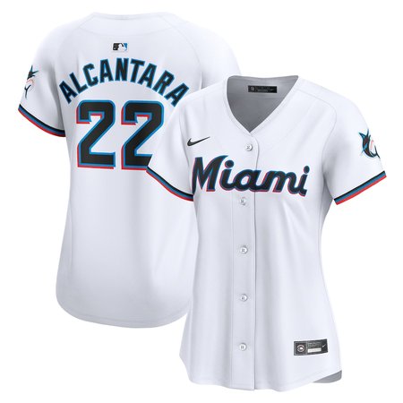 Women's Miami Marlins #22 Sandy Alcantara Nike White Home Limited Player Jersey