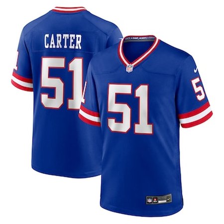 Men's New York Giants #51 Abdul Carter Royal First Round Pick 2nd Alternate Game Jersey
