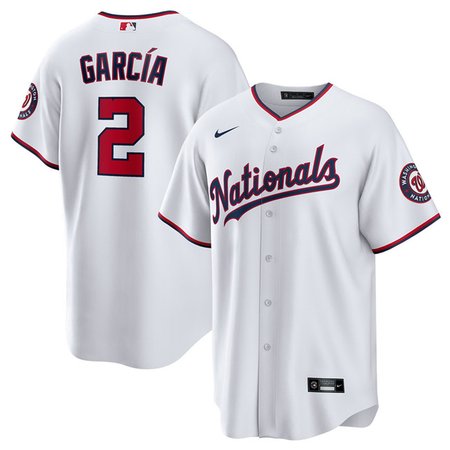 Men's Washington Nationals #2 Luis Garcia Nike White Home Limited Player Jersey