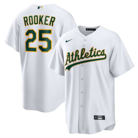 Men's Oakland Athletics #25 Brent Rooker Nike White Home Replica Jersey