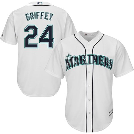 Men's Seattle Mariners #24 Ken Griffey Jr. Nike White Throwback Cooperstown Collection Limited Jersey