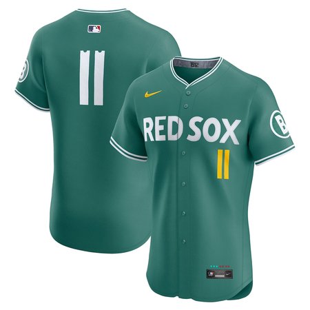 Youth Boston Red Sox #11 Rafael Devers Nike Green 2025 City Connect Elite Player Jersey