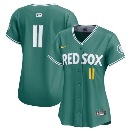 Women's Boston Red Sox #11 Rafael Devers Nike Green 2025 City Connect Limited Jersey
