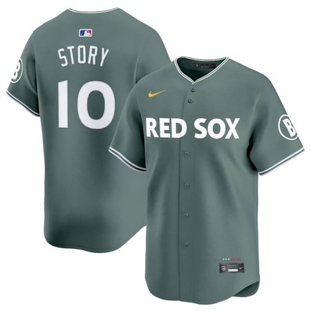 Men's Boston Red Sox #10 Trevor Story Nike Green 2025 City Connect Limited Player Jersey