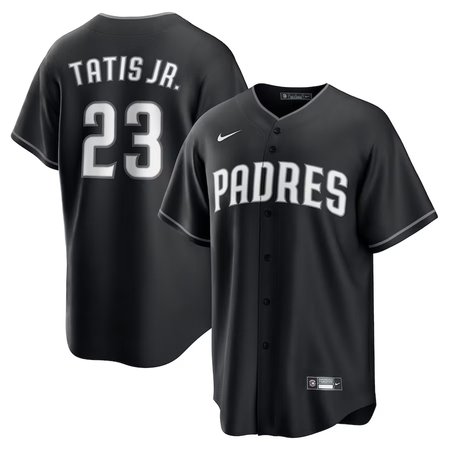 Men's San Diego Padres #23 Fernando Tatis Jr. Black Lights Out Replica Player Jersey