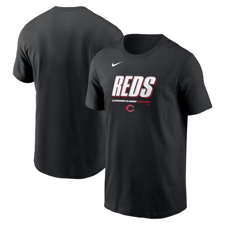 Men's Cincinnati Reds Black 2025 MLB Speedway Classic Wordmark T-Shirt