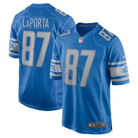 Men's Detroit Lions Sam LaPorta Blue Team Game Jersey