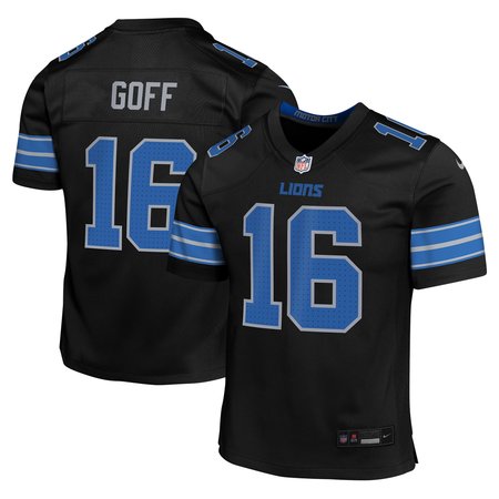 Youth Detroit Lions Jared Goff Black Alternate Player Game Jersey