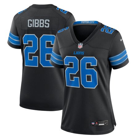 Women's Detroit Lions Jahmyr Gibbs Black 2nd Alternate Game Jersey