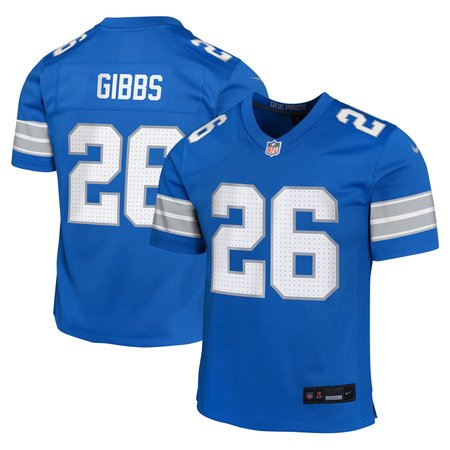 Youth Detroit Lions Jahmyr Gibbs Blue Team Player Game Jersey
