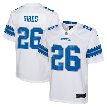 Youth Detroit Lions Jahmyr Gibbs White Player Game Jersey